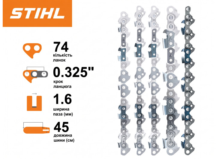 Шина Stihl Duromatic STRONG S 45 см, 1.6 мм (0.325", 3/8" Rapid) Шина Stihl Duromatic STRONG S 45 см, 1.6 мм (0.325", 3/8" Rapid)